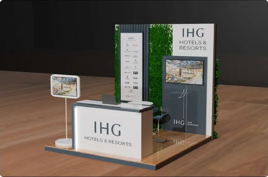 IHG compact booth with reception desk