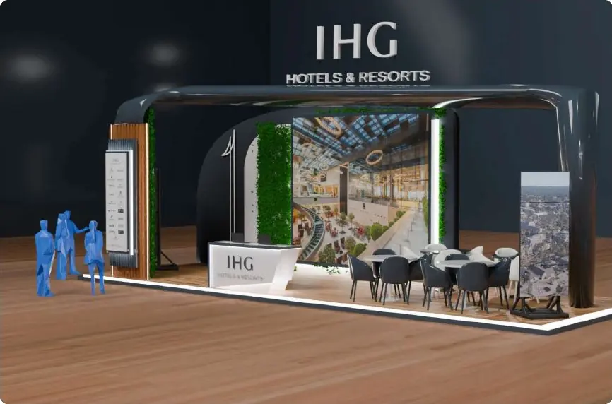 IHG booth in dark gloss finish