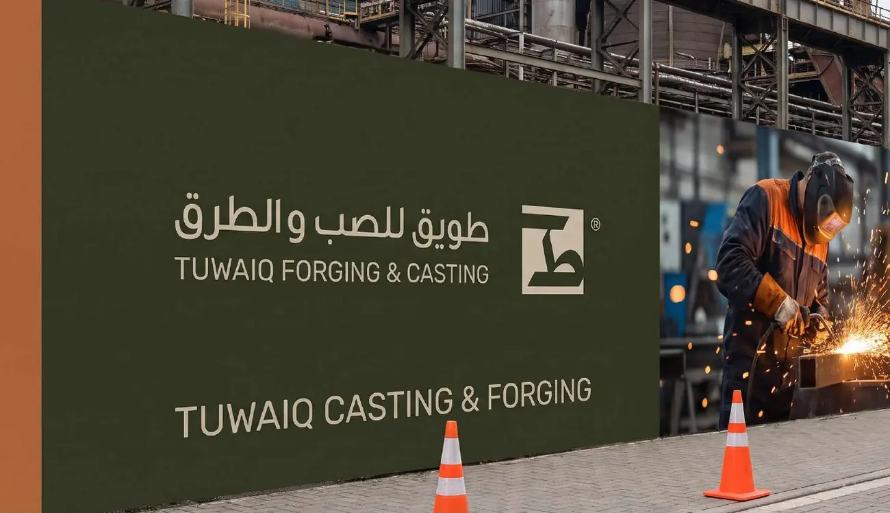 Tuwaiq signage on site hoarding